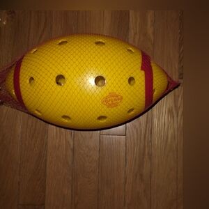 VINTAGE COS Safe-T-Play Yellow Kids Product SCHOOL SAFTEY FOOTBALL W HOLES 60-70